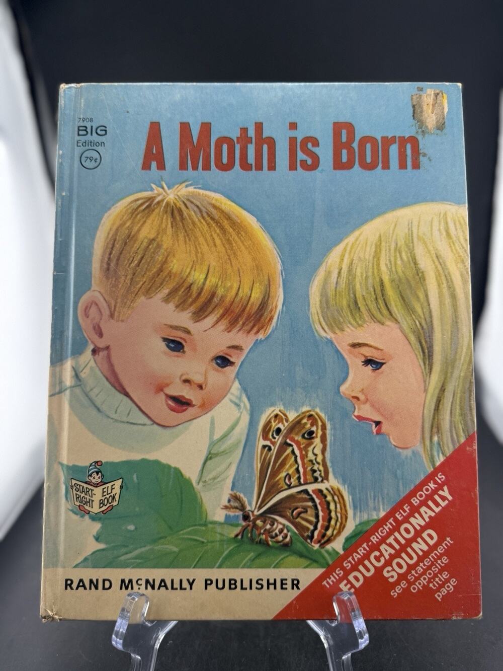 RARE Vintage -A Rand McNally Elf Book- A Moth Is Born -1967 # 7908 big edition